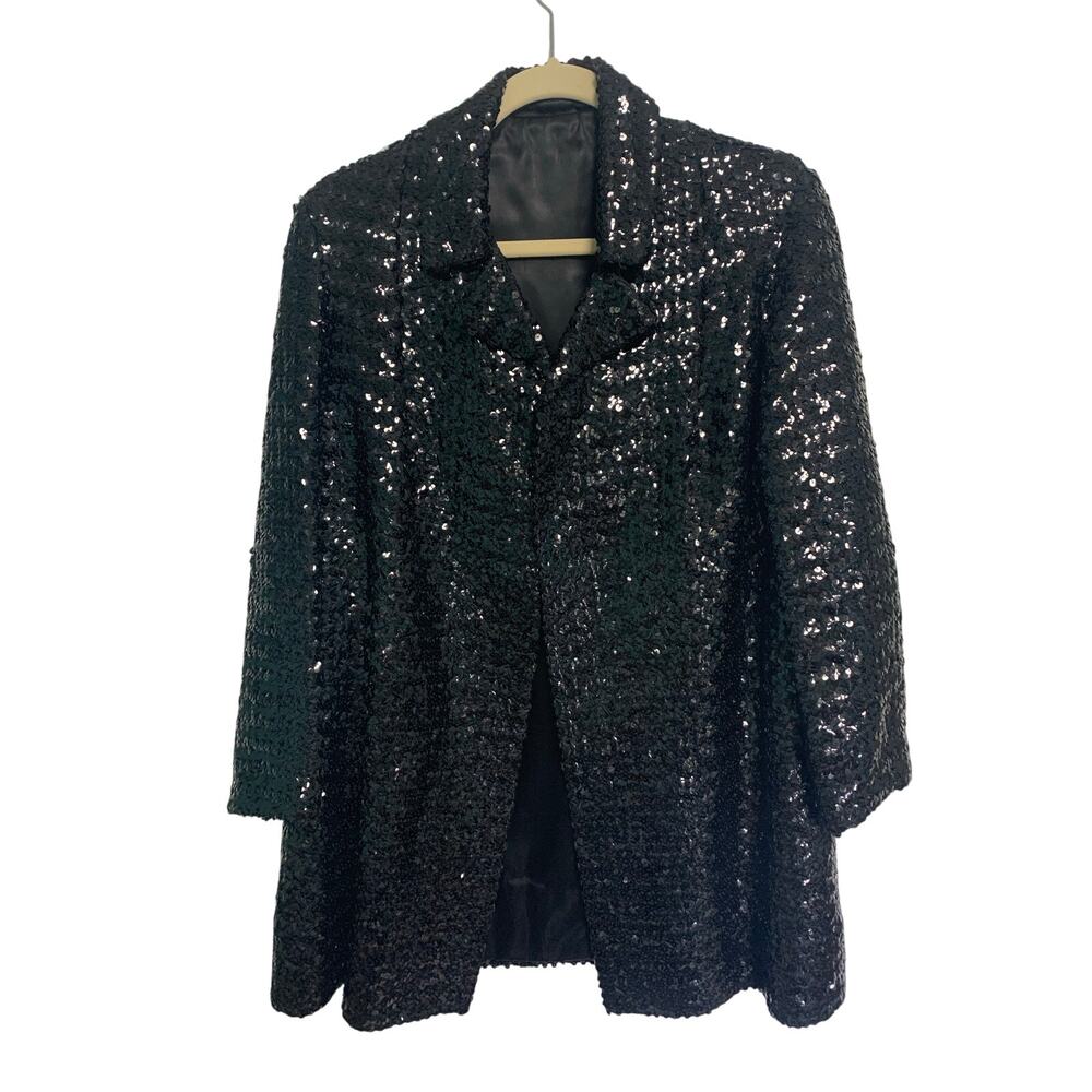 Union Made Vintage Women's Black Sequin Blazer Jacket Size XS/Small